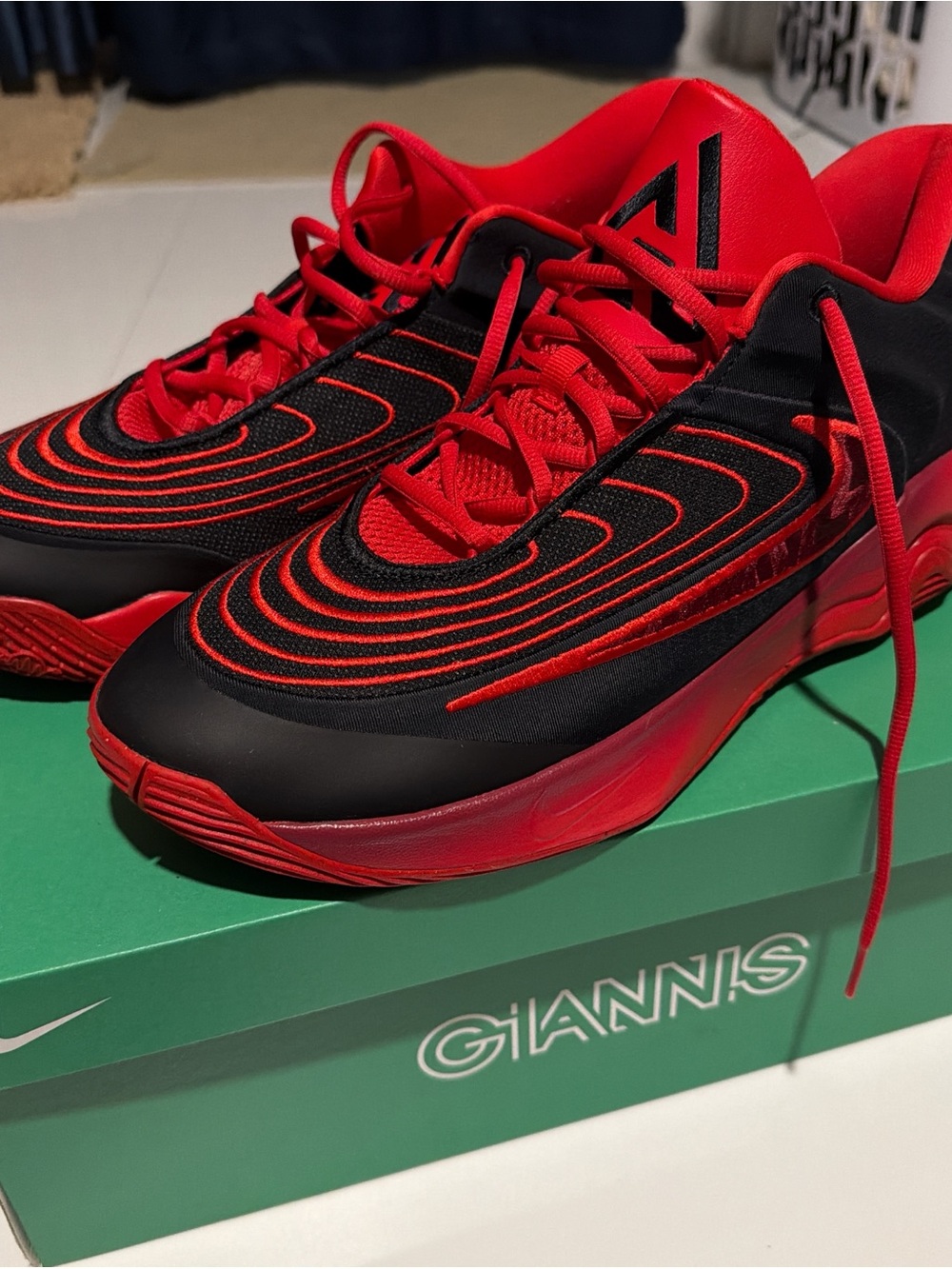 Nike Gianni’s Red and Black Basketball Sneakers